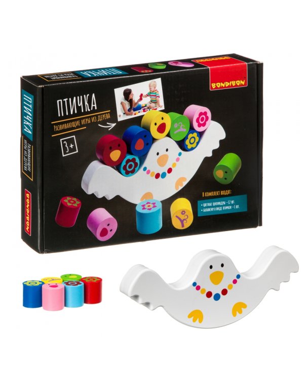 Развивающие игры из дерева. Игра-баланс. Птичка