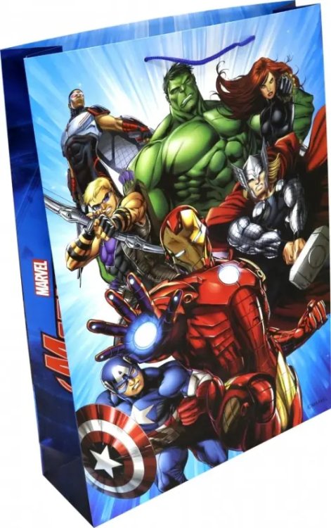 Пакет бумажный "Команда Мстителей", 33х45,7х10,2 см Пакет бумажный "Команда Мстителей", 33х45,7х10,2 см