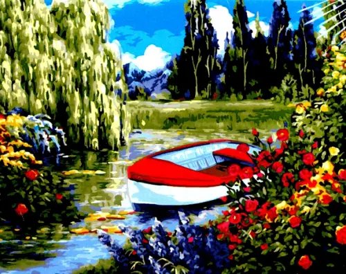 Набор для рисования по номерам. на холсте Русская живопись Цветочная заводь, 50х40 см Набор для рисования по номерам. на холсте Русская живопись Цветочная заводь, 50х40 см