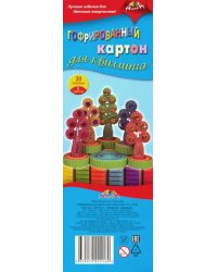 Картон цветной гофрированный для квиллинга, ширина 10 мм, 30 полос, 6 цветов, &quot;Деревья&quot;