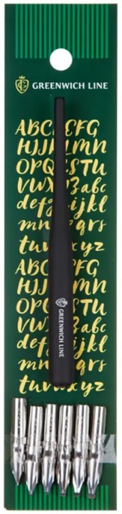 Перья каллиграфические &quot;Greenwich Line&quot;, круглые, 6 штук