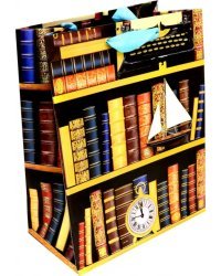 Пакет бумажный "Книги", 17,8х22,9х9,8 см