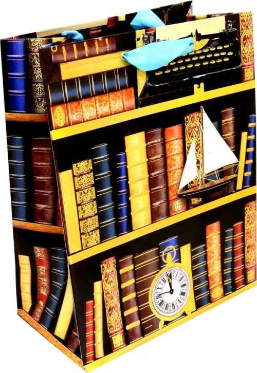 Пакет бумажный "Книги", 17,8х22,9х9,8 см