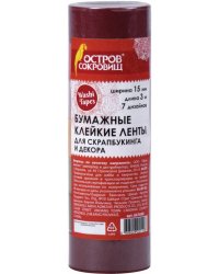 Бумажные клейкие WASHI-ленты для декора и скрапбукинга &quot;Интенсив. 7 теплых цветов&quot;, 15 мм х 3 метра