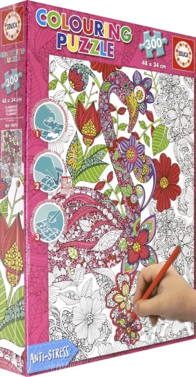 Пазл-раскраска. Фламинго, 300 элементов Пазл-раскраска. Фламинго, 300 элементов