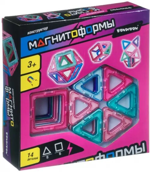 Магнитный конструктор. Магнитоформы, 14 деталей Магнитный конструктор. Магнитоформы, 14 деталей