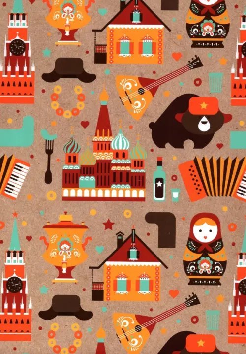 Бумага упаковочная "Россия", 70x100 см, 1 лист Бумага упаковочная "Россия", 70x100 см, 1 лист