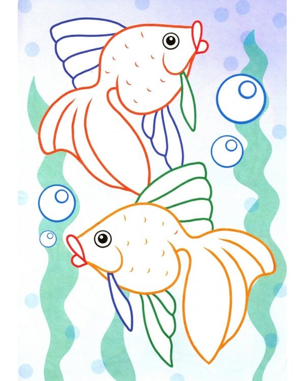 Раскраска с цветным контуром. Для малышей