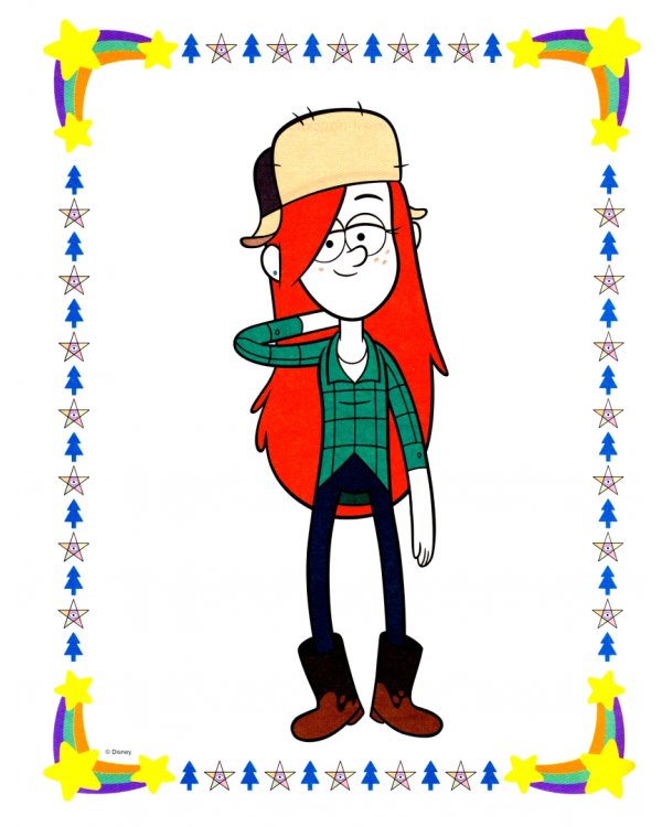 Гравити Фолз. Раскраска (с наклейками) № 4 (Мэйбл с Пухлей. Цветная)