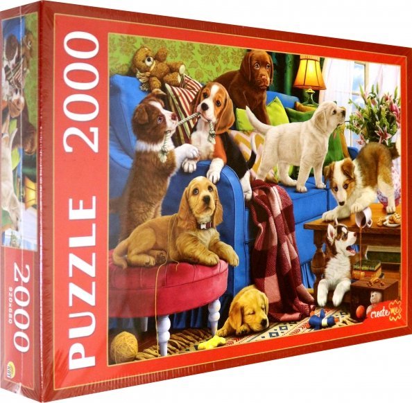 Пазл. Игривые щенки, 2000 элементов