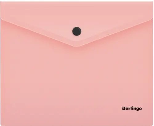 Папка-конверт на кнопке &quot;Instinct&quot;, А5+, 180 мкм, фламинго