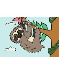 Картина по номерам на подрамнике. Ленивец, 20х30 см