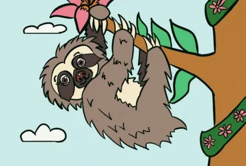 Картина по номерам на подрамнике. Ленивец, 20х30 см Картина по номерам на подрамнике. Ленивец, 20х30 см