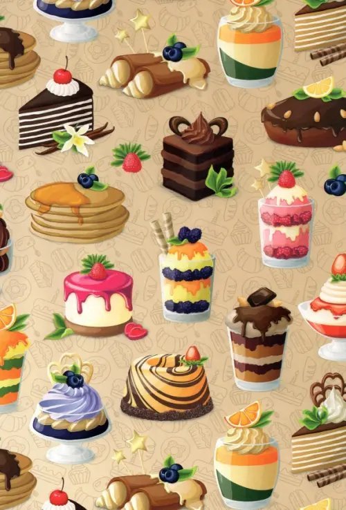 Бумага упаковочная "Твой десерт", 70x100 см Бумага упаковочная "Твой десерт", 70x100 см