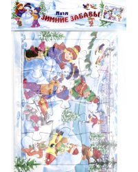 Пазл из полистирола &quot;Зимние забавы&quot;, 12 деталей