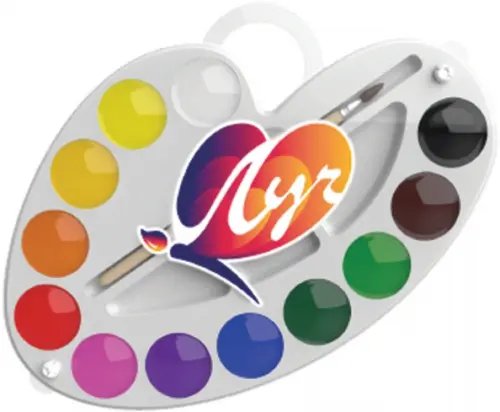 Акварель &quot;Палитра&quot;, 12 цветов, с кистью