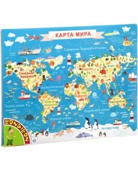 Пазл. Карта Мира. Животные, 65 элементов