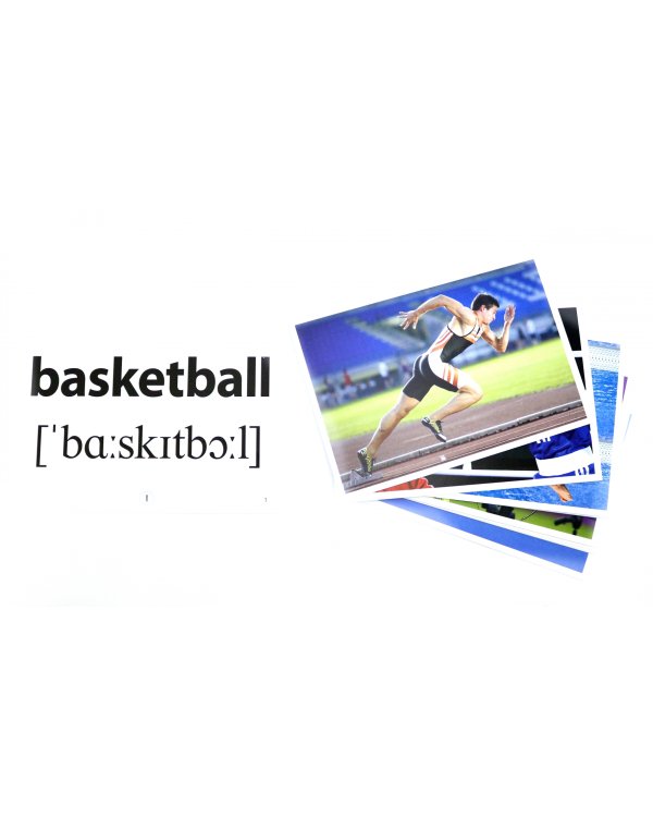 Спорт. 25 карточек с транскрипцией на обороте