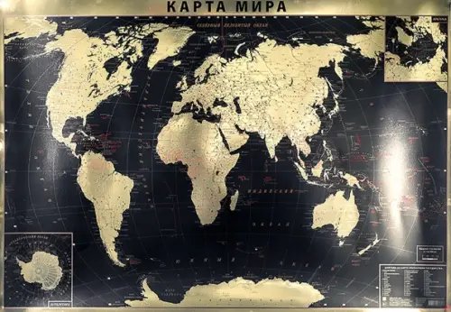 Интерьерная карта Интерьерная карта Мира (политическая) (GOLD)