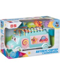 Сортер. Автобус с ксилофоном, голубой
