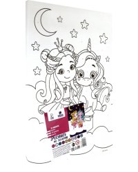 Картина по номерам. Принцесса с единорогом, 20x30 см