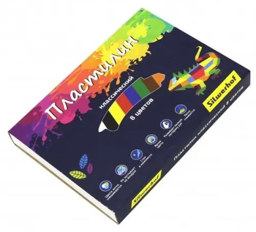 Пластилин Silwerhof "Цветландия", стек, 8 цветов по 20 грамм, арт. 956151-08 Пластилин Silwerhof "Цветландия", стек, 8 цветов по 20 грамм, арт. 956151-08