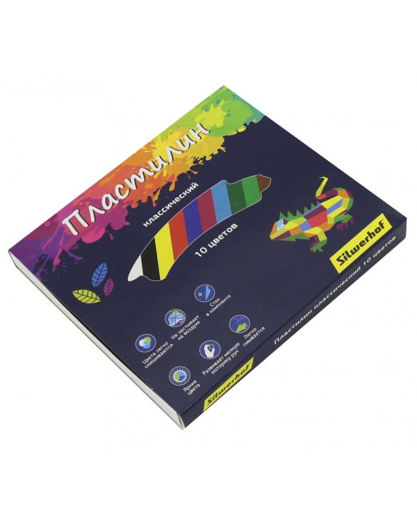 Пластилин Silwerhof "Цветландия", стек, 10 цветов по 20 грамм, арт. 956151-10