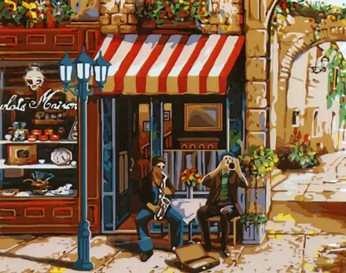 Набор для рисования по номерам на холсте Русская живопись "Уличные музыканты", 40x50 см