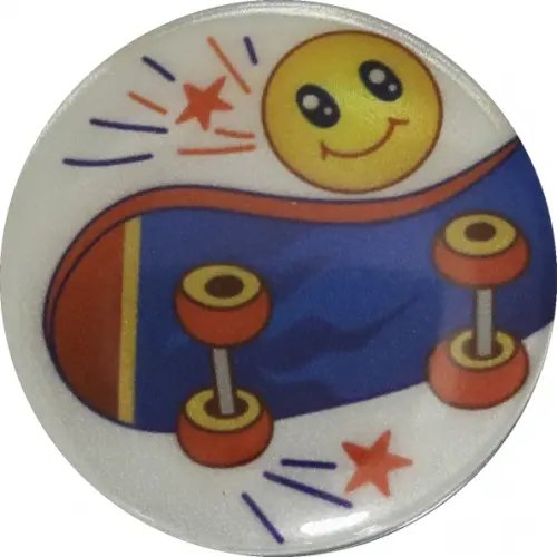 Значок светоотражающий &quot;Скейт&quot;, 56 мм