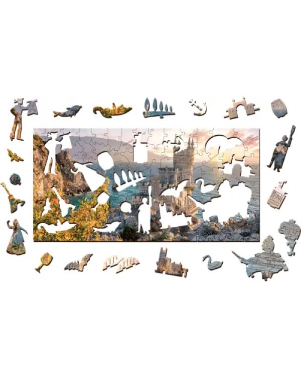 Фигурный деревянный пазл. Travel collection. Ласточкино Гнездо, 128 деталей