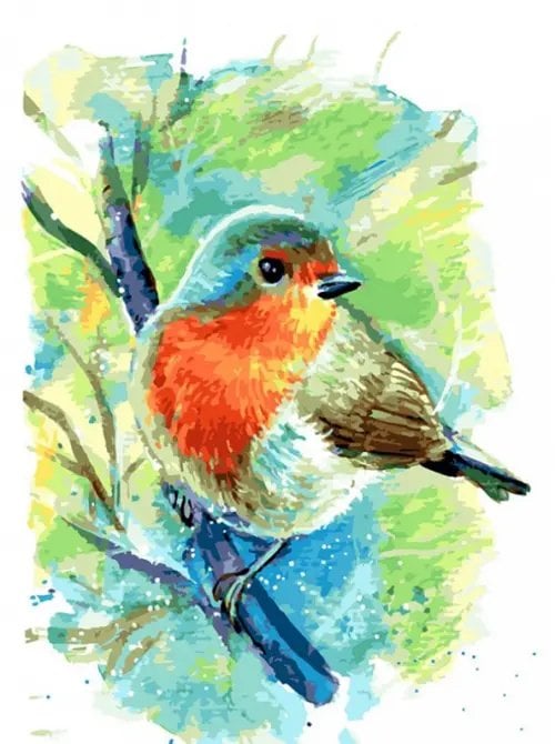 Живопись на холсте. Зарянка, 30x40 см Живопись на холсте. Зарянка, 30x40 см