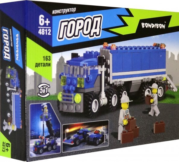 Конструктор 5 в 1. Город. Контейнеровоз, 163 детали