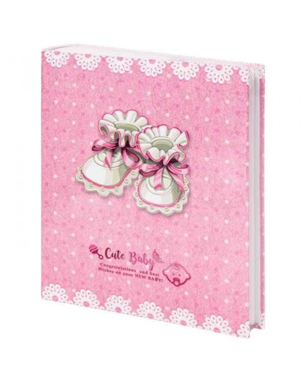 Фотоальбом "Baby shoes" на 200 фото, розовый (391148)