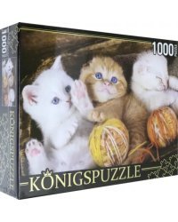 Пазл. Три котёнка с клубками, 1000 элементов