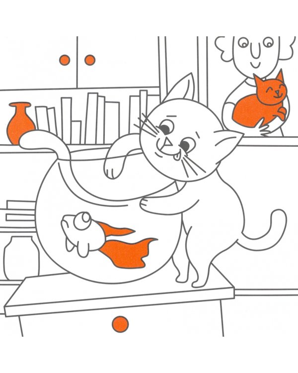 Озорные коты. Раскраска с глиттером