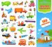 Наклейки "Веселый транспорт", 150 наклеек