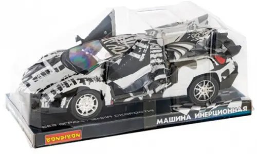 Инерционная машинка. Парк техники. Спортивная машина, чёрно-белое граффити Инерционная машинка. Парк техники. Спортивная машина, чёрно-белое граффити