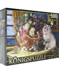 Пазл. Котята и букет, 500 элементов