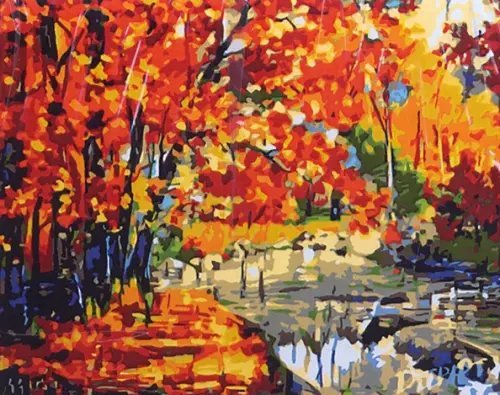 Набор для рисования по номерам. Солнечная осень Набор для рисования по номерам. Солнечная осень