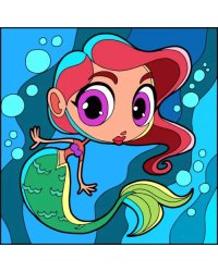 Картина по номерам. Маленькая русалочка, 20х20 см