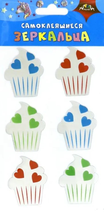 Самоклеящиеся зеркальца "Капкейки" Самоклеящиеся зеркальца "Капкейки"