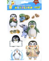 Наклейки с подвижными глазками "Веселые пингвинята"
