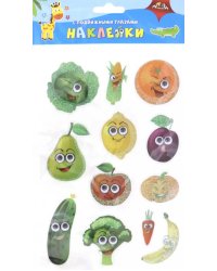 Наклейки с подвижными глазками "Забавные овощи и фрукты"