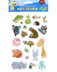 Наклейки с подвижными глазками "Веселые друзья"
