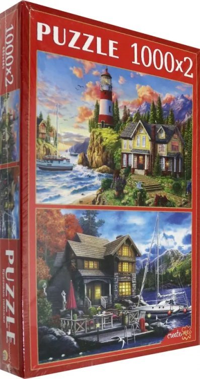 Набор пазлов 2 в 1. Красивые пейзажи, 1000 элементов