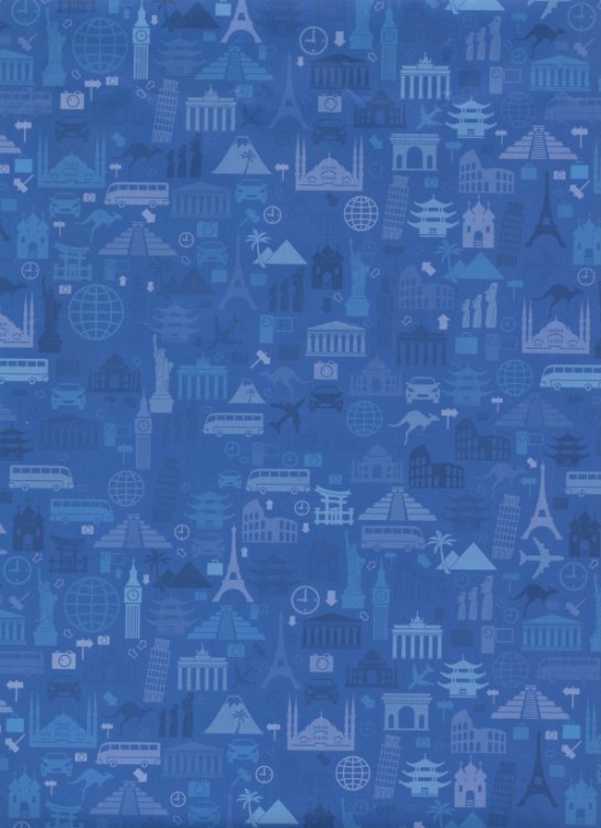 Бумага упаковочная "Путешествие", 70x100 см, 1 лист Бумага упаковочная "Путешествие", 70x100 см, 1 лист