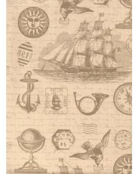 Бумага упаковочная &quot;Винтажный корабль&quot;, 70x100 см, 1 лист