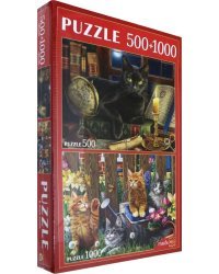 Набор пазлов 2 в 1. В мире кошек, 500 и 1000 элементов