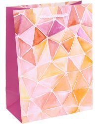 Пакет подарочный "Витраж", желтый, 18х23х10 см