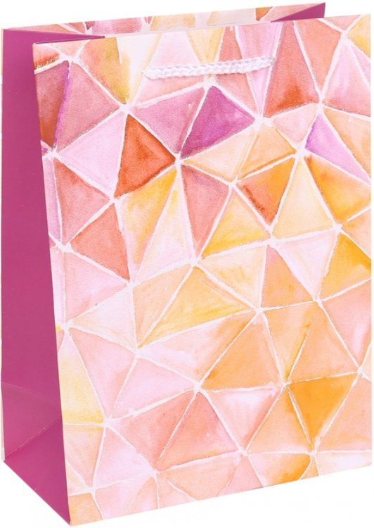 Пакет подарочный "Витраж", желтый, 18х23х10 см